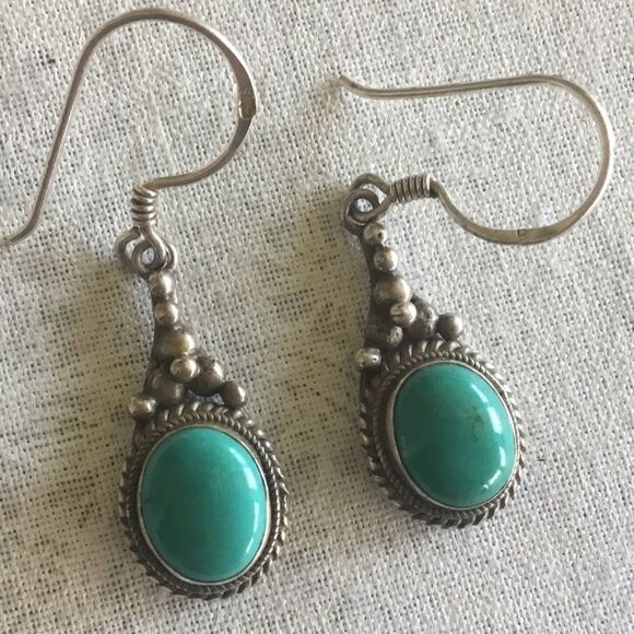 Sterling Silver Turquoise Earrings - Picture 1 of 7
